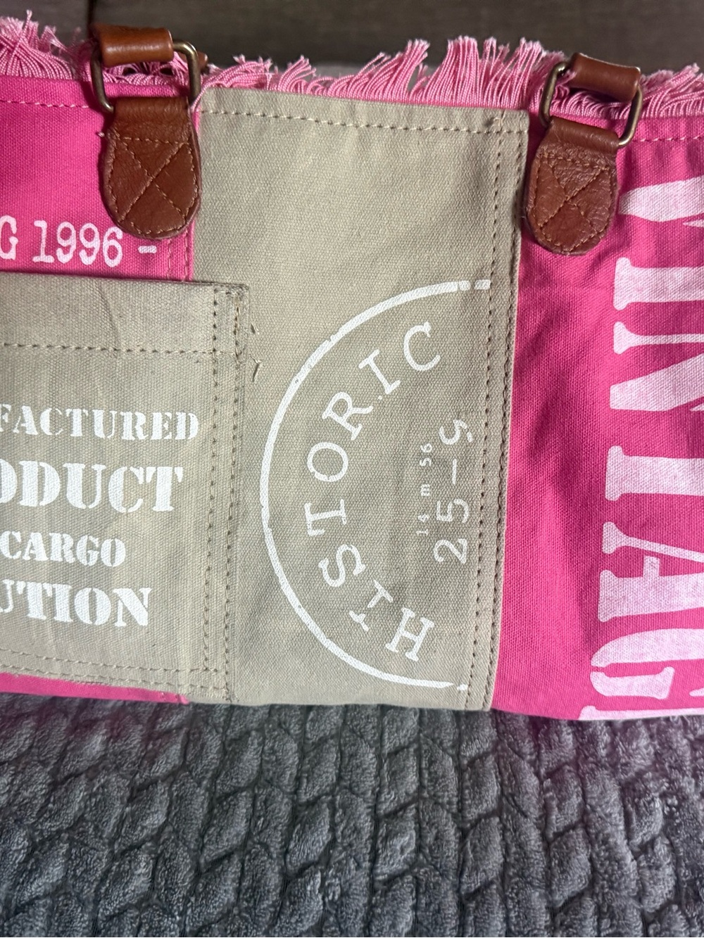 Myra Bag Queen Creek Upcycled Tote Shoulder Purse Canvas Bag Vintage Handbag